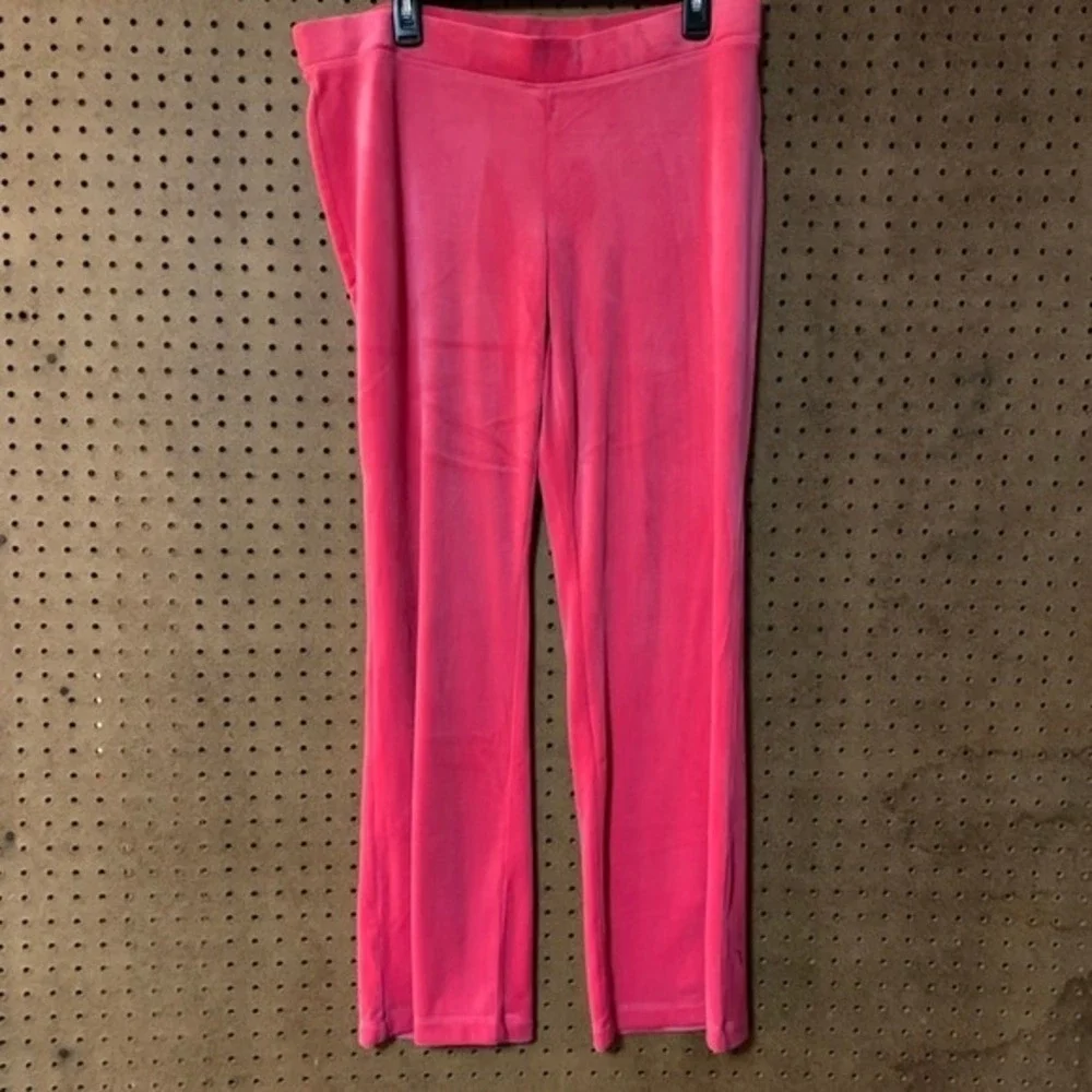 Juicy Couture Pink Velour Tracksuit Set Jacket‎ Pants Rhinestone Logo Large Y2K